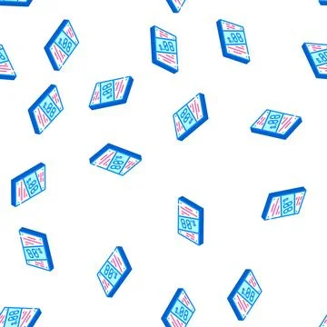 Poster disco 80s isometric icon seamless pattern Stock Illustration