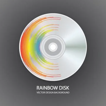 Poster of disk player record with rainbow colors Stock Illustration