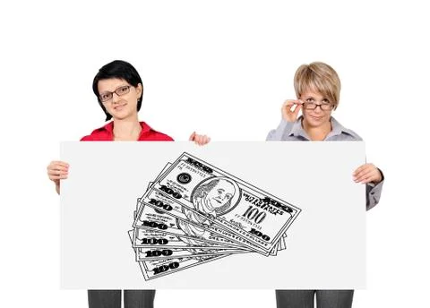 Poster with dollars Stock Photos