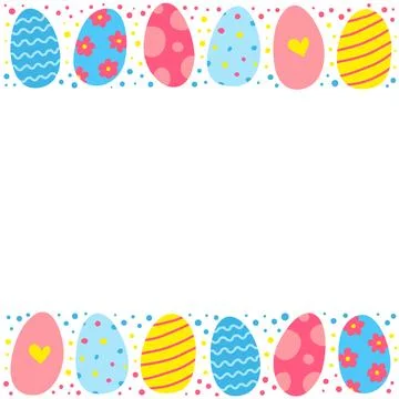 Poster with doodle colorful Easter eggs. Illustrazione stock