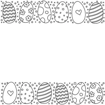 Poster with doodle Easter eggs. Stock Illustration