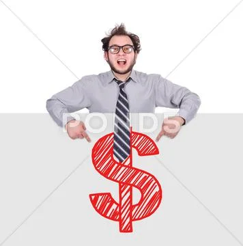 Poster with drawing dollar Stock Photos
