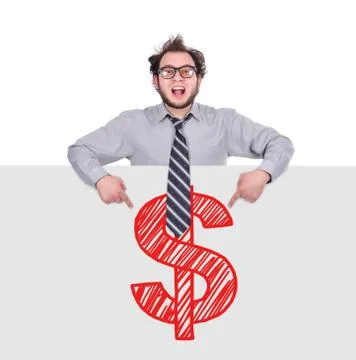 Poster with drawing dollar Stock Photos