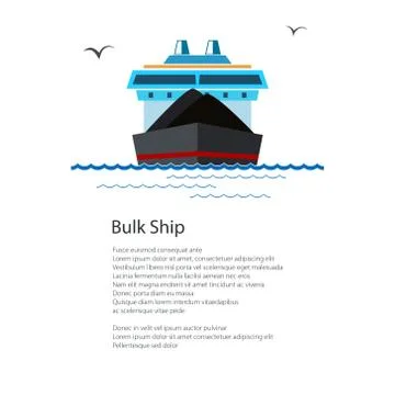 Poster Dry Cargo Ship 스톡 일러스트