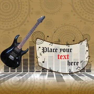 The poster with an electric guitar Stock Illustration