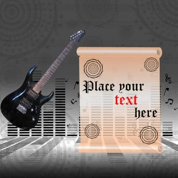 The poster with an electric guitar Stock Illustration