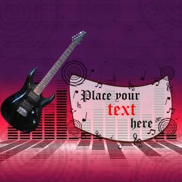 The poster with an electric guitar Stock Illustration