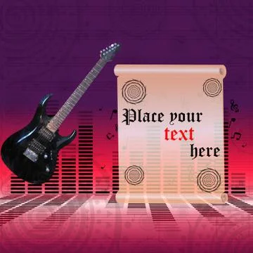 The poster with an electric guitar Stock Illustration
