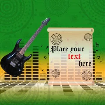 The poster with an electric guitar Stock Illustration