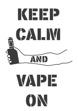 Poster with an electronic cigarette in hand 스톡 일러스트