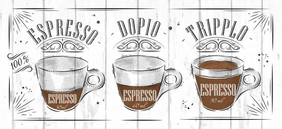 Poster espresso Stock Illustration