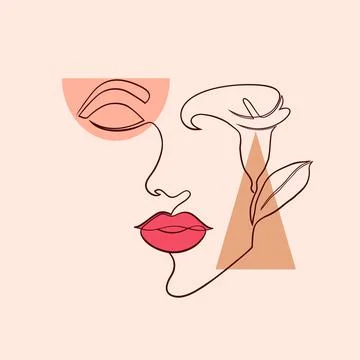Poster with female face Stock Illustration