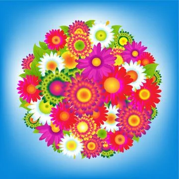 Poster with flowers Stock Illustration