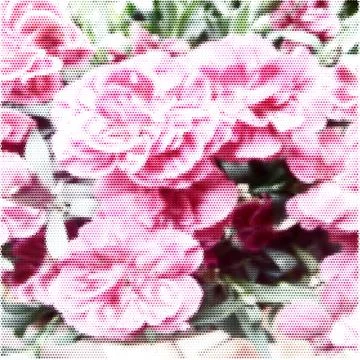 Poster of flowers.Halftone colored texture Stock Illustration