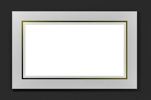 Poster frame with blank white space. mockup black frame horizontal position.. Stock Photos