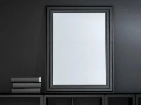 Poster frame mock up template. 3D Stock Illustration