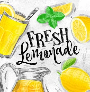 Poster fresh lemonade Stock Illustration