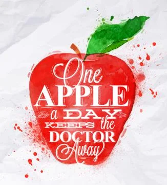 Poster fruit apple red Stock Illustration