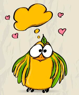 Poster with funny bird. Stock Illustration