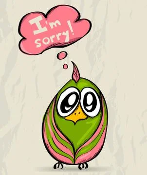 Poster with funny bird. Stock Illustration