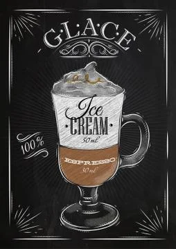 Poster glace chalk Stock Illustration