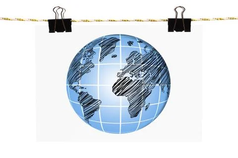 Poster with globe Stock Photos