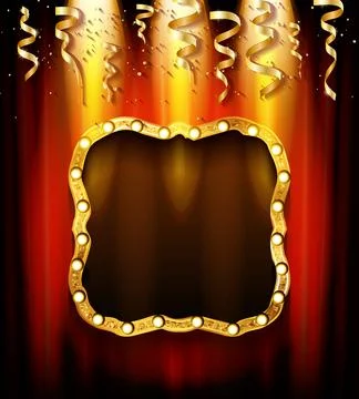 Poster with gold confetti Stock Illustration