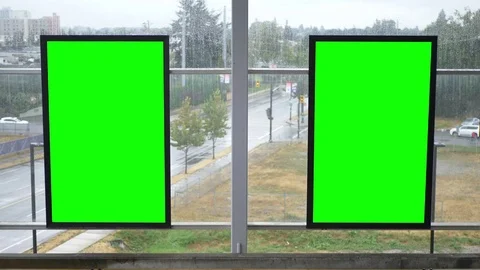 Poster Green Screen Blank Billboard Advertising Board Display Signs Stock Footage 81042134