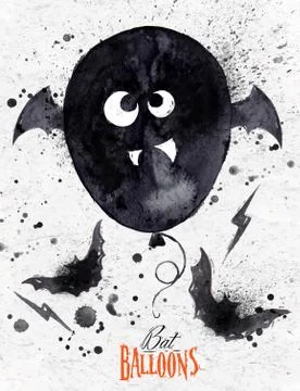 Poster halloween balloon Stock Illustration