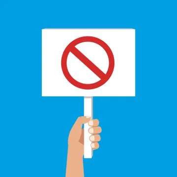 Poster in hand. Flat design style. Vector illustration Stock Illustration