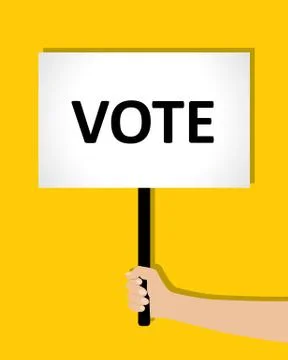 Poster in hand Stock Illustration