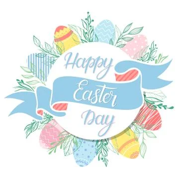 Poster Happy Easter Day Stock Illustration