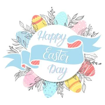 Poster Happy Easter Day Stock Illustration