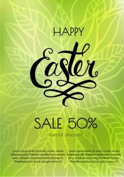Poster Happy Easter sales. Templates with lettering. Typography poster, card Stock Illustration
