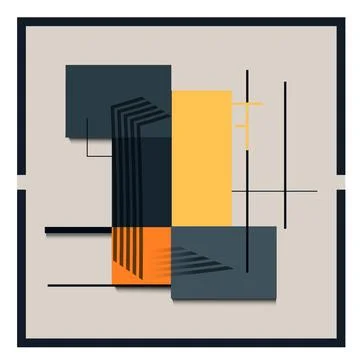Poster with a hidden architectural letter. Stock Illustration