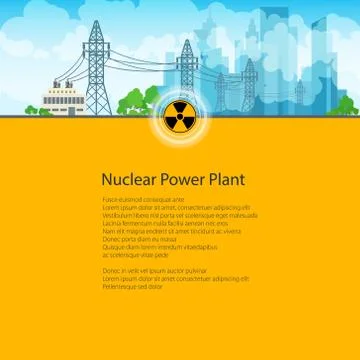 Poster High Voltage Power Lines 스톡 일러스트