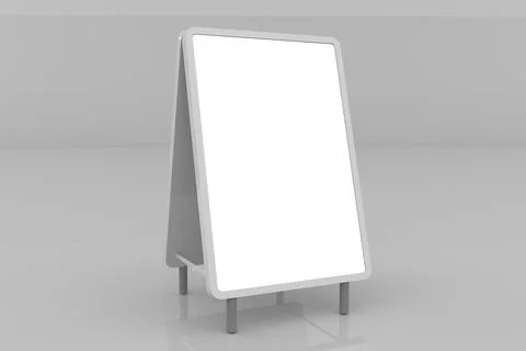 Poster holder display. 3d rendering illustration Illustrazione stock