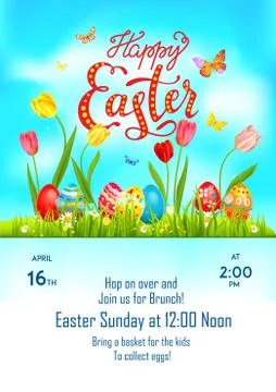 Poster holiday Easter design Stock Illustration