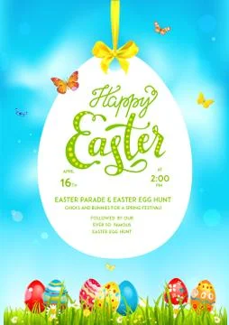 Poster holiday Easter spring Stock Illustration