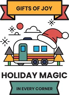 A poster for a holiday magic event in every corner Stock Illustration