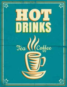 Poster with hot drinks Stock Illustration