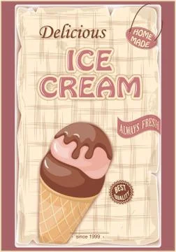 Poster ice cream Illustrazione stock