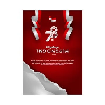 Poster of Indonesia independence day or dirgahayu indonesia template isolated Stock Illustration