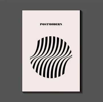 Poster inspired postmodern of vector abstract dynamic symbols with bold geo.. Stock Illustration