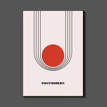 Poster inspired postmodern of vector abstract dynamic symbols with bold geo.. Stock Illustration