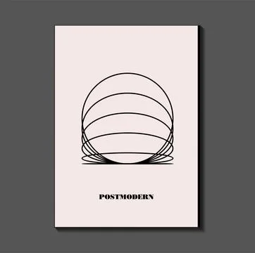 Poster inspired postmodern of vector abstract dynamic symbols with bold geo.. Stock Illustration