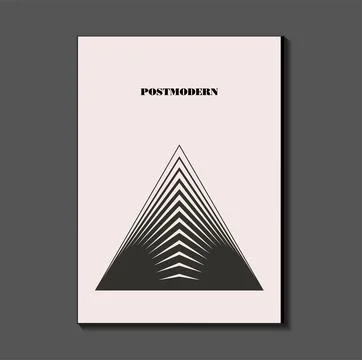 Poster inspired postmodern of vector abstract dynamic symbols with bold geo.. Stock Illustration