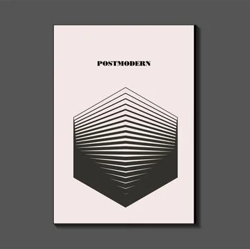 Poster inspired postmodern of vector abstract dynamic symbols with bold geo.. Stock Illustration