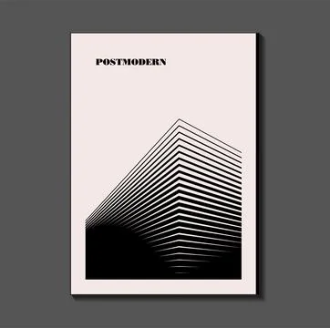 Poster inspired postmodern of vector abstract dynamic symbols with bold geo.. Stock Illustration