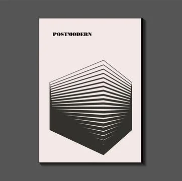 Poster inspired postmodern of vector abstract dynamic symbols with bold geo.. Stock Illustration